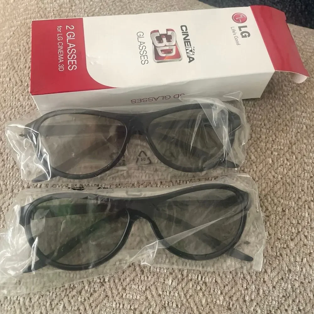 LG AG-F310 Cinema 3D Glasses Black Authentic Great for Home Theater NEW